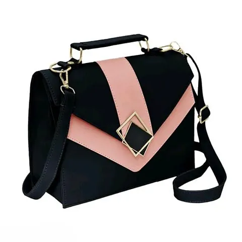 Stylish Color-blocked PU Handbags With Sling Straps For Women