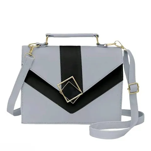 Stylish Color-blocked PU Handbags With Sling Straps For Women