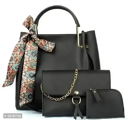 Stylish Combo Of 3 PU Handbags For Women-thumb0