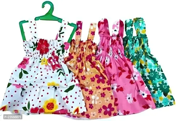 Sweet and Stylish: 4-Pack of Baby Girls Frocks-thumb0