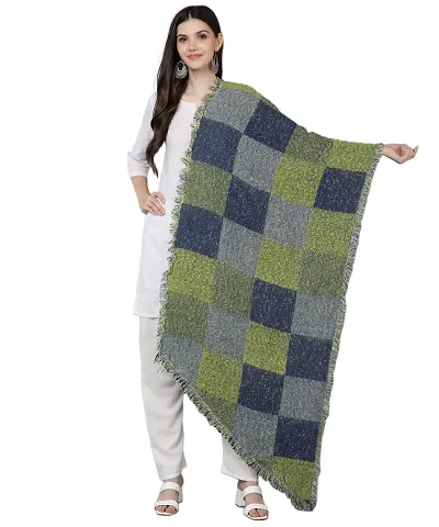 Jayri 100% Soft Woolen Women's Stole Winter Round Stoles,Green