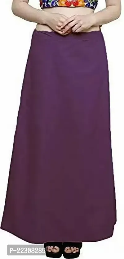 Reliable Purple Cotton Solid Petticoats For Women-thumb0