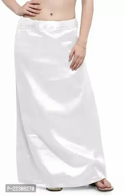 Reliable White Satin Solid Petticoats For Women-thumb0