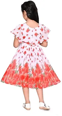 Beautiful Orange Cotton Blend Printed Frock For Girls-thumb1