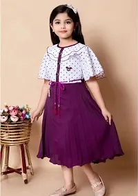 Beautiful Purple Cotton Blend Printed Frock For Girls-thumb2