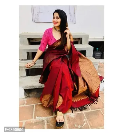 Trendy Soft Silk Blend Saree with Blouse Piece for Women