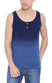 Trove Men Blue Indigo Regular fit Cotton vest-thumb1