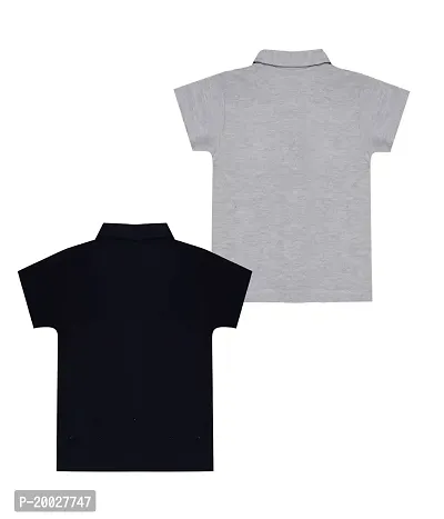 Trove Boys Cotton Shirt Pack of 2 Black::Grey-thumb2