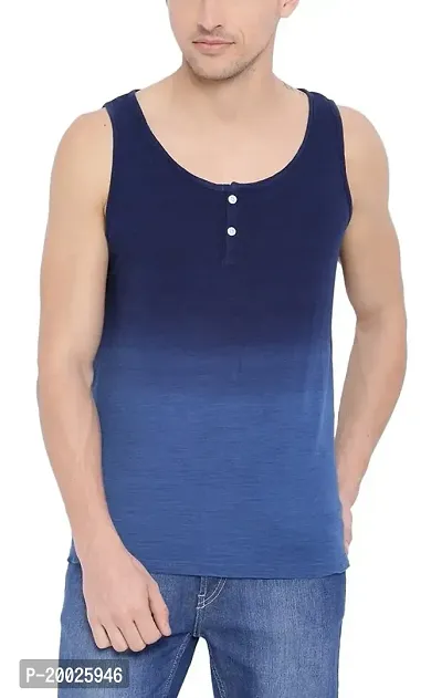 Trove Men Blue Indigo Regular fit Cotton vest