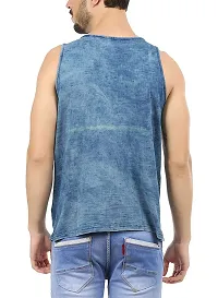 Trove Men Blue Indigo Regular fit Cotton vest-thumb2