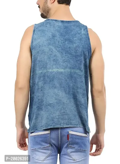 Trove Men Blue Indigo Regular fit Cotton vest-thumb3