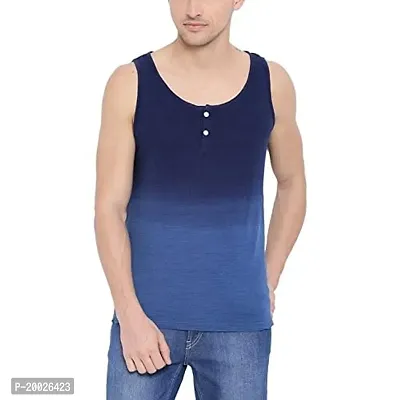 Trove Men Blue Indigo Regular fit Cotton vest-thumb2