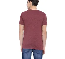 Trove Self Design Men Round or Crew Maroon T-Shirt-thumb2