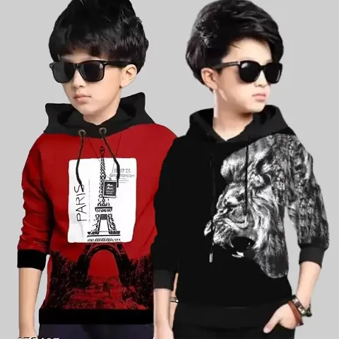 Stylish Multicolour Cotton Blend Printed Tees For Boys (Pack of 2)