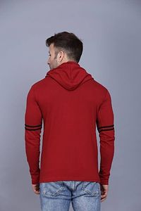 Classic Cotton Blend Solid Hoodie Tshirt for Men-thumb4