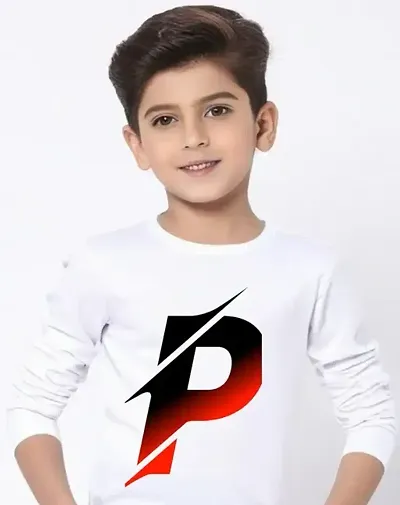 Stylish White Polyester Printed Tshirt For Boys