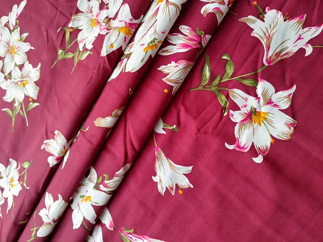 Stylish Crepe Printed Fabric Dress Material