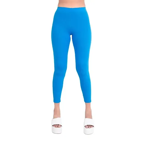 ONE SKY Tailored Cut & Classic Fit Super Stretchable Cotton Fabric Ankle Length Leggings for Women