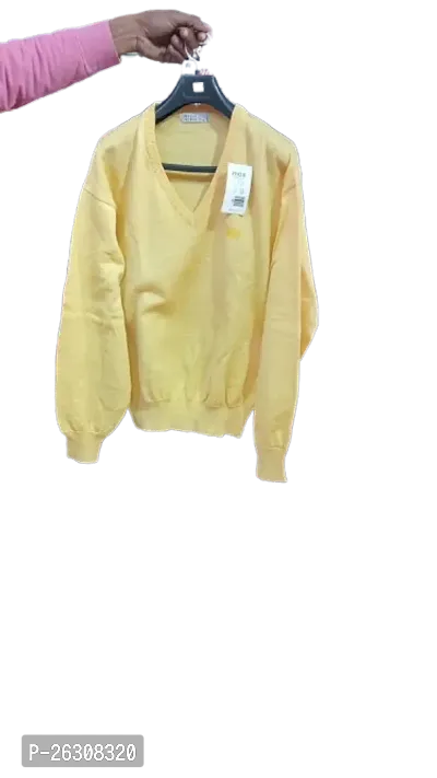 Comfortable Yellow Wool Sweater For Women-thumb0