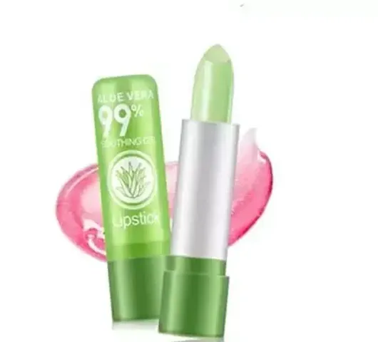 Color Change Lipstick Lip Blam, Long Lasting Magic Temperature Nutritious Lips Makeup Aloe Vera Lip Gloss Set Aloe Vera Lipstick, Matte Finish, WE44