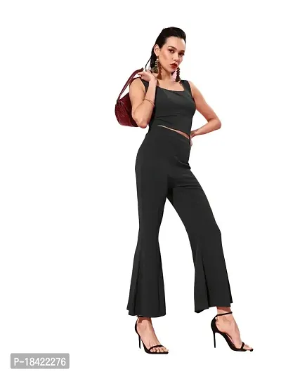 Great Choice Solid Full Set Sleeveless Top And Bottom Trousers For Women-thumb1