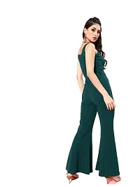 Great Choice Solid Full Set Sleeveless Top And Bottom Trousers For Women (Medium, Green)-thumb1