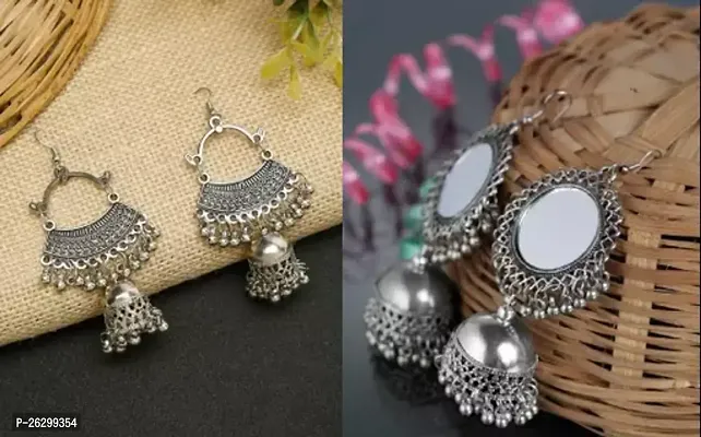 Elegant Alloy Agate Jhumkas For Women And Girls-2 Pairs