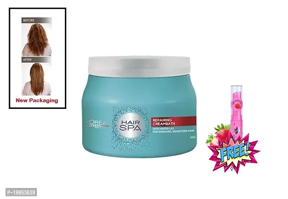 Hair Spa Repairing Creambath 490g Lipbam Free