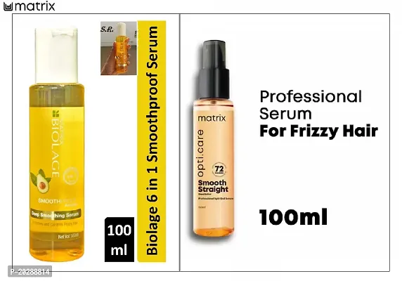 Biolage Deep Smoothing Hair Serum 100ml  Professional Matrix Opti. Care  Hair Serum 100ml Combo Pack-thumb0