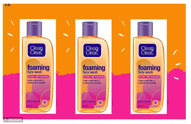 Clean  Clear Foaming Face Wash 150 ml (Pack Of-3)