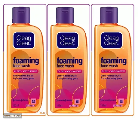 Clean  Clear Foaming Face Wash 150ml (Pack Of-3)