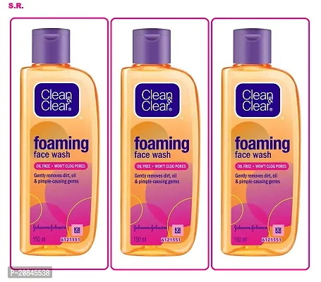 Clean  Clear Foaming Face Wash 150ml (Pack Of-3)-thumb0