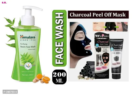 Himalaya Purifying Neem face wash 200 ml  Charcoal Face Mask 100 ml Combo Pack