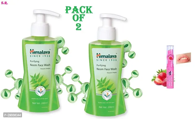 Himalaya  Purifying Neem Face Wash 200 ml (Pack Of-2 )  Lipbam Free