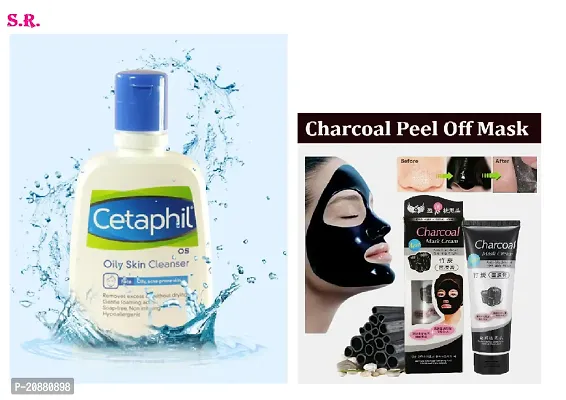 Cetaphil Oily Skin Cleanser 125 ml (Pack Of-1) Charcoal Peel Off Mask 100 ml