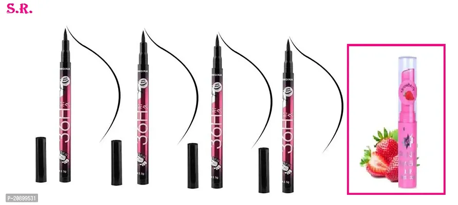 Eye Liner (Pack Of-4) And Lip Bam