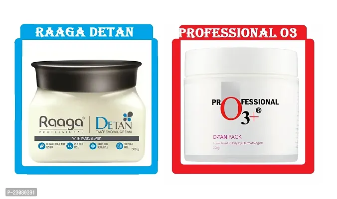 Professtional O3+  D-tan 300gm   Raaga Professional D-tan Face Glow  Cream 500gm  Combo Pack