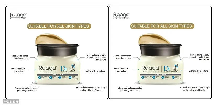 Raaga Professtional Detan  Suitable For All Skin Type  500gm  Pack Of-2