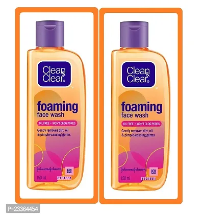 Clean  Clear Foaming Face Wash 150ml (Pack Of-2) Combo Pack-thumb0