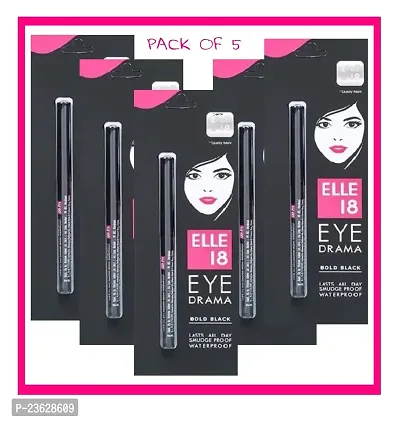 EllE 18 Eye Liner Water Proof Kajal (Pack Of-5)