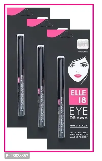 EllE 18 Eye Liner Water Proof Kajal (Pack Of-3)-thumb0