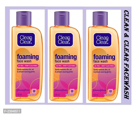 Clean  Clear Foaming Face Wash Skin Care 150ml (Pack Of-3)-thumb0