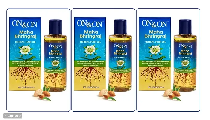 OnOn Maha Bhringraj Herbal Hair Growth  Oil 200 ml (Pack Of-3)