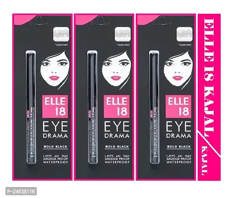 EllE 18 Eye Drama 22Hr Water Proof Kajal  (Pack Of-3)