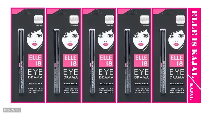 EllE 18 Eye Drama 22Hr Water Proof Kajal  (Pack Of-5)