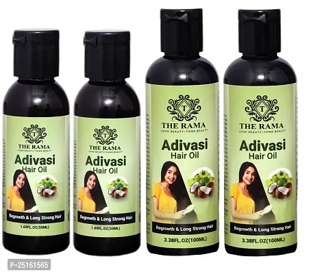 The Rama Adivasi Hair Oil 50 ml (Pack Of-2) And The Rama Adivasi Hair Oil 100 ml (Pack Of-2) Combo Pack