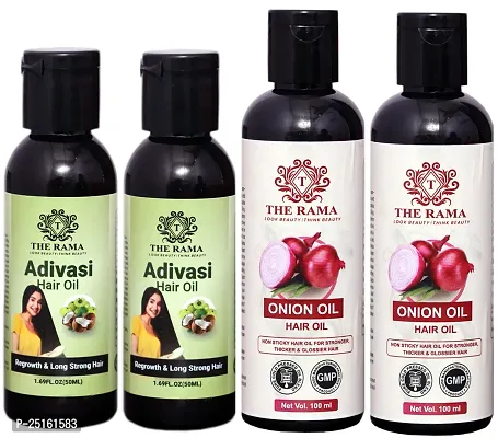 The Rama Adivasi Hair Oil 50 ml (Pack Of-2) And The Rama Onion Hair Oil 100 ml (Pack Of-2)