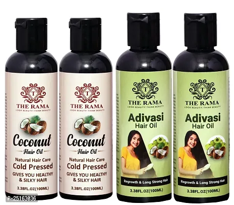 The Rama Coconut Hair Oil 100 ml (Pack Of-2) With The Rama Castor Hair Oil 100 ml (Pack Of-2)-thumb0