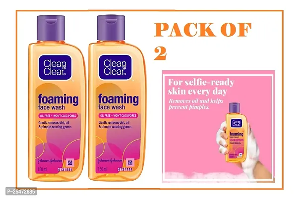 Clean  Clear Foaming Face Wash Skin Care 150 ml Pack Of-2-thumb0