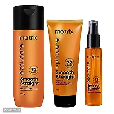 Matrix Smooth Stright  Har Shampoo 200ml + Conditioner 98gm +Hair Serum 100 ml Combo Pack